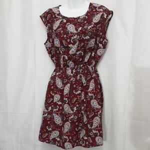 Elegant Paisley Sleeveless Mini Dress
